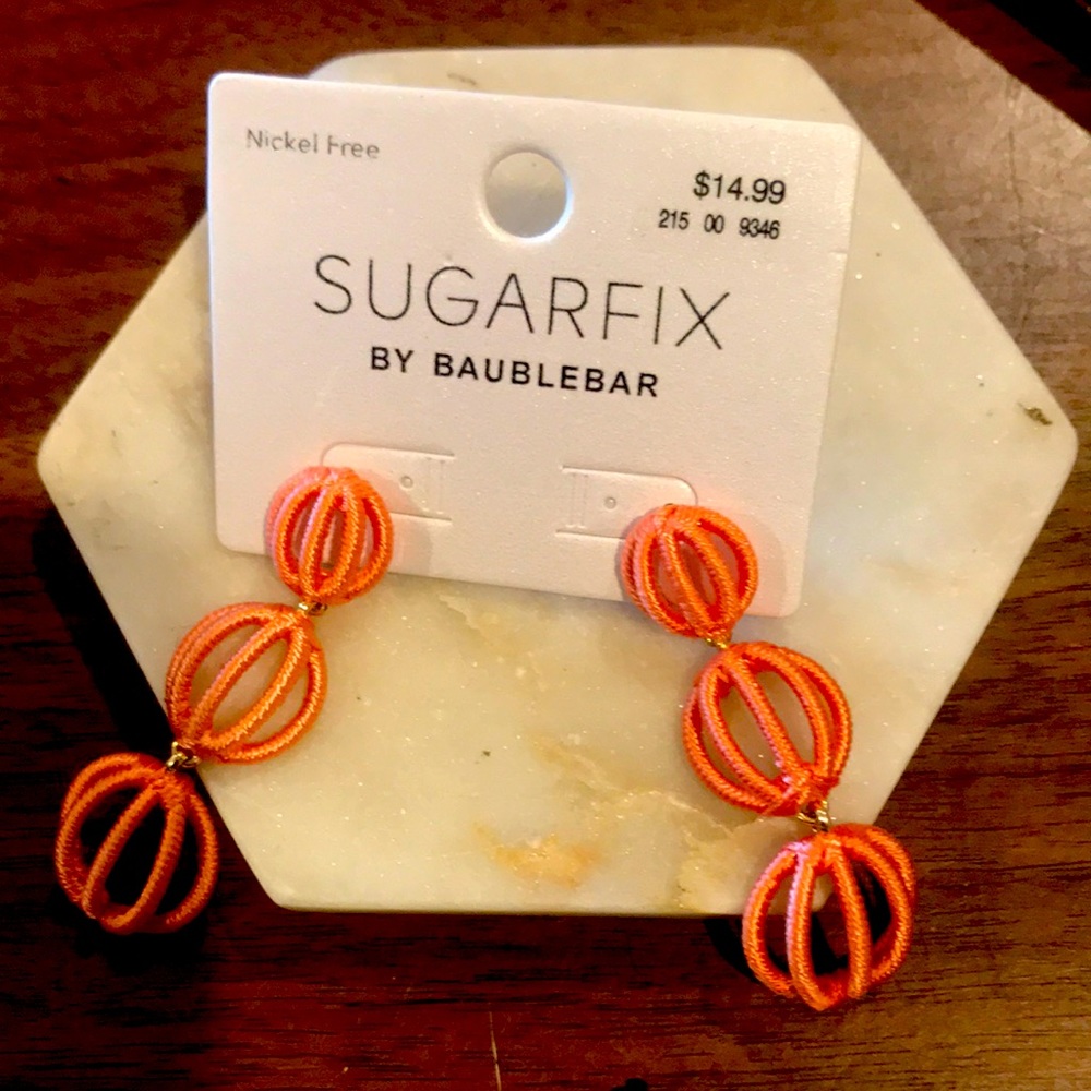 Sugarfix Nickel Free Dangling Earrings (1) Pair - Pink Rose Color